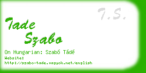 tade szabo business card
